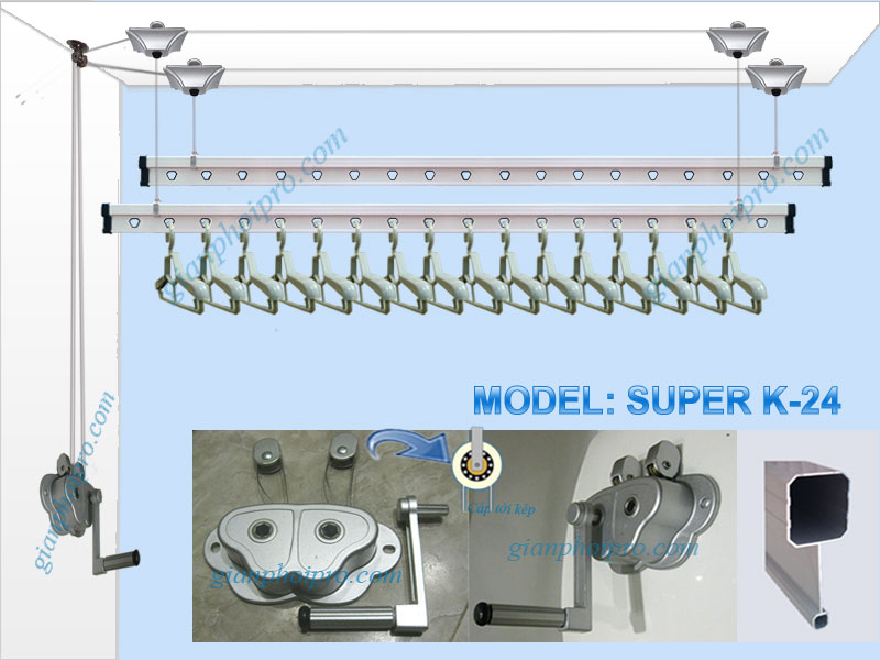 Giàn phơi thông minh Model: Super K-24